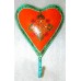 NEW DECORATIVE METAL HAND PAINTED VINTAGE HEART WALL HOOKS FLORAL FROM INDIA   261698775125